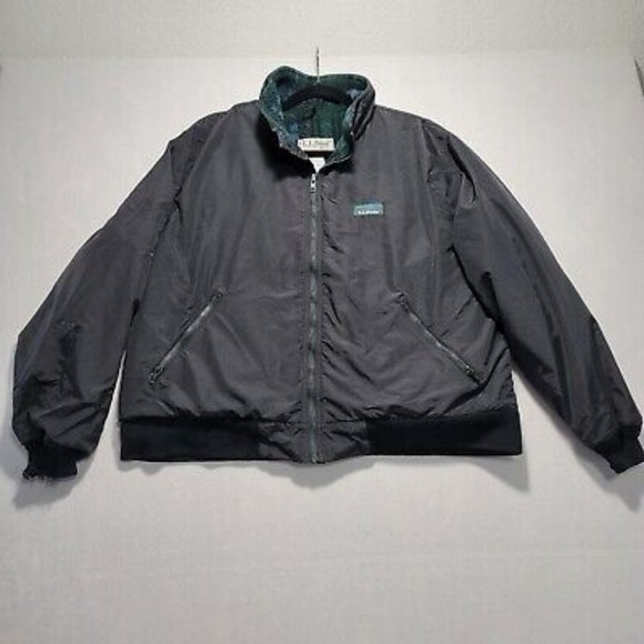 Vintage 90s L. L. Bean Warm Up Jacket Fleece Plaid Freeport Maine - Picture 1 of 10